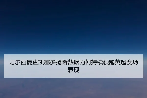 切尔西复盘凯塞多抢断数据为何持续领跑英超赛场表现